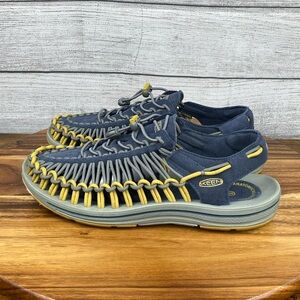 Keen UNEEK 2 Bungee Sandal Navy Blue Yellow Men’s Shoe Size 9.5